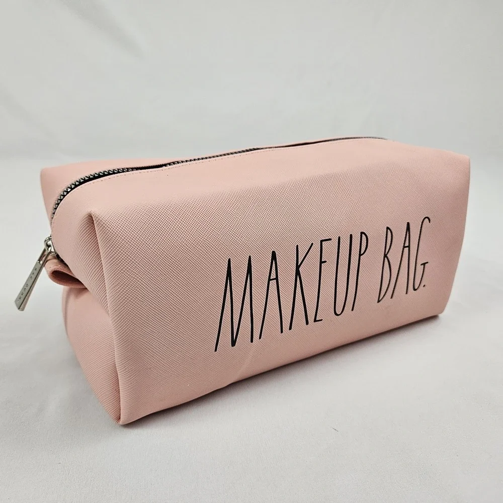 New Rae Dunn Pink Cosmetic Makeup Bag 10x5x4.5